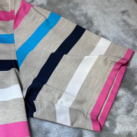 Callaway Golf Polo Shirt Mens Large Striped Breathable Activewear Performance - Picture 7 of 12